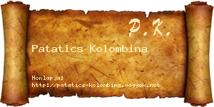 Patatics Kolombina névjegykártya
